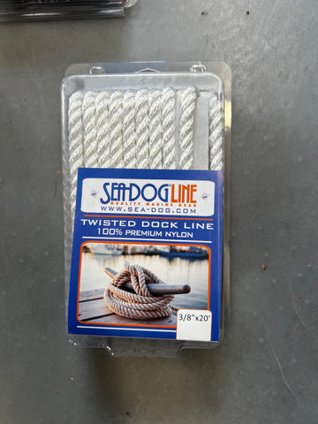 Dock Line Pack-White : 3/8x20