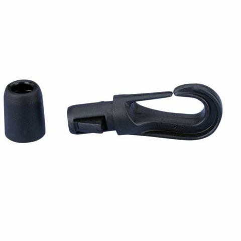 Shock Cord Hook ends-black. : 1/4"