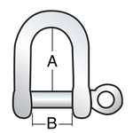 Shackle 3/16" pin SS